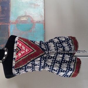 Angie Women's Elephant Print Short Jumpsuit - Red Blue,Cream, Olive Size M